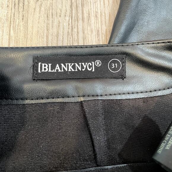 BlankNYC Pleated Black Faux Leather Pants - size 31 - Picture 6 of 8